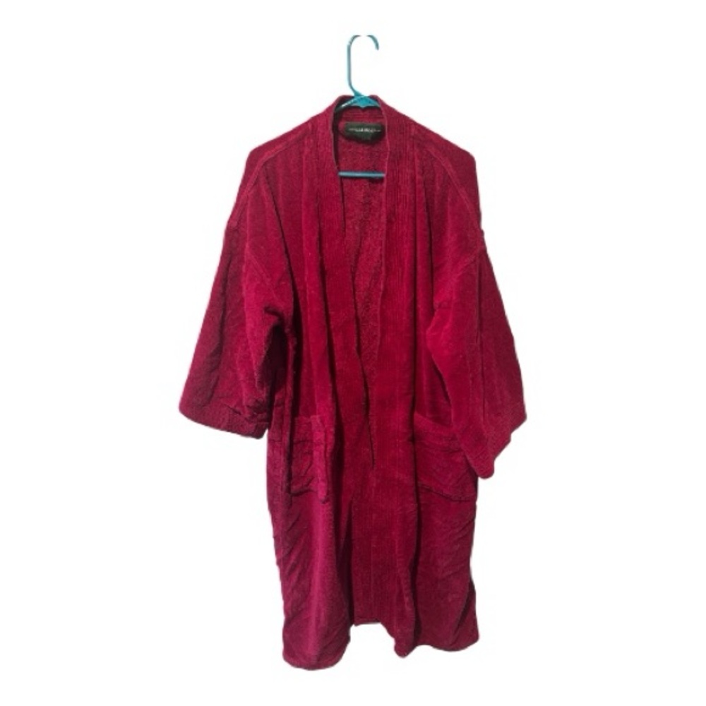 Hill & Archer Red Cotton Bathrobe One Size Fair Condition